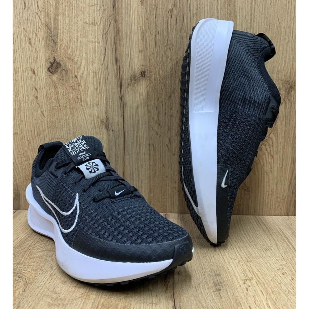 Nike Interact Run Shoes Women's Size 6.5 Black Mesh Running Sneakers FD2292-003